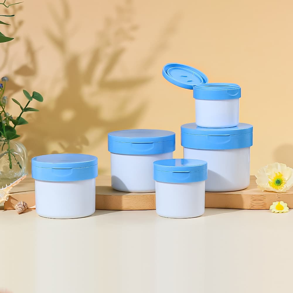 Spot pp scrub cream jar 100/250/300/400g facial cream mud mask jar white flip-top makeup remover jar