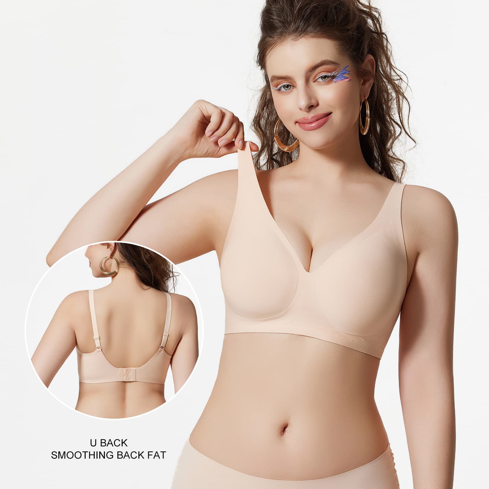Amazon's Best-Selling French-Style Jelly Gel Seamless Large-Size Soft Support Shaping Bra for Breast Enhancement and Side Breast Reduction, European and American Style Bra
