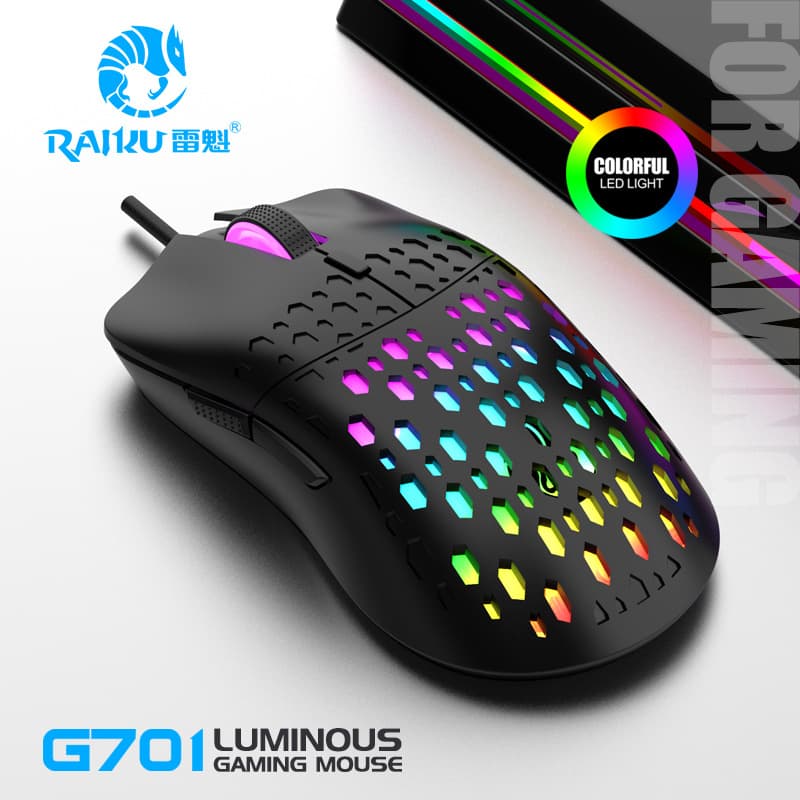 RAIKU Leikui G701 Dongdong Gaming Mouse cool luminous braided wire wired mouse cross-border Amazon