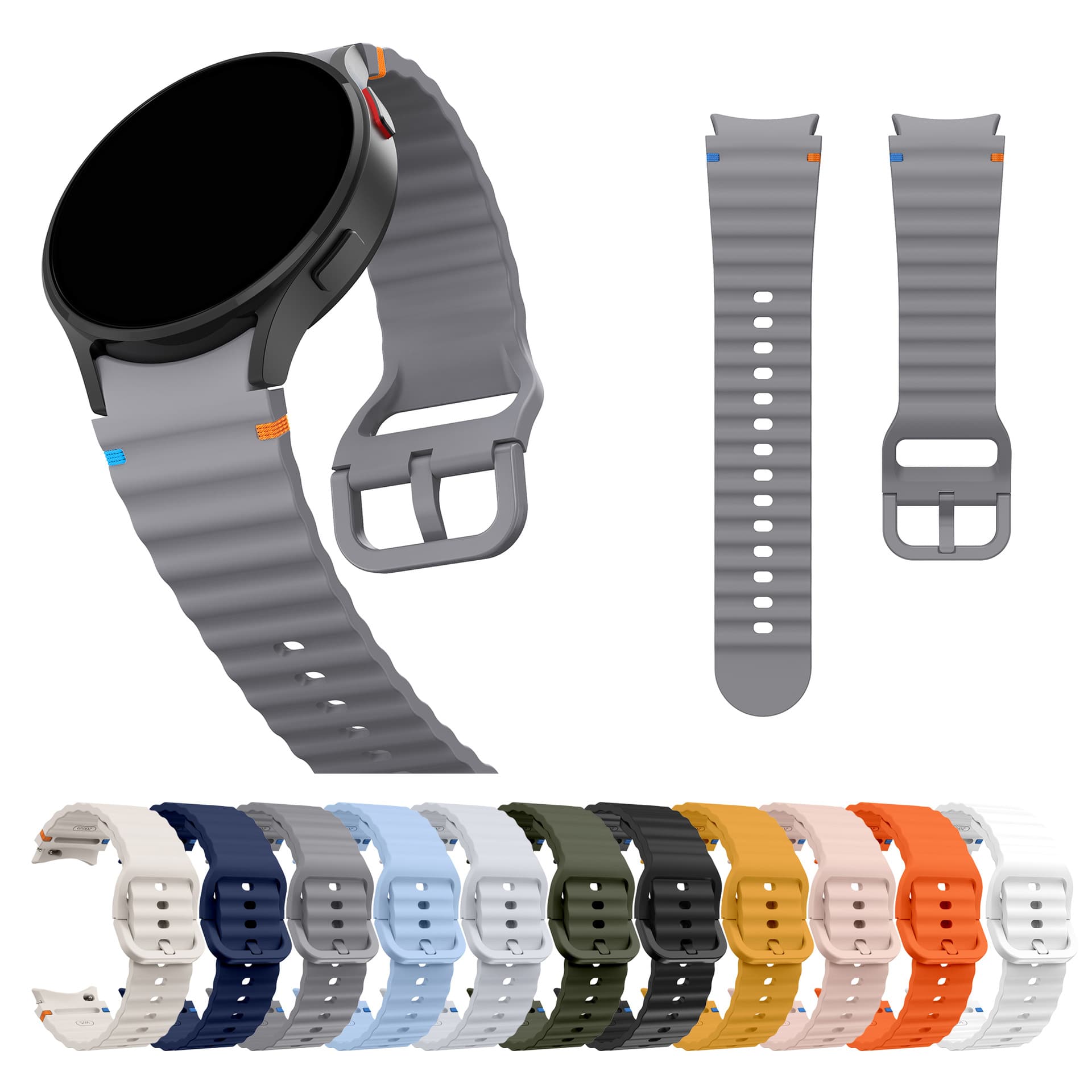 Suitable for Samsung galaxy watch7/FE stitched wavy watch strap new stitching color buckle