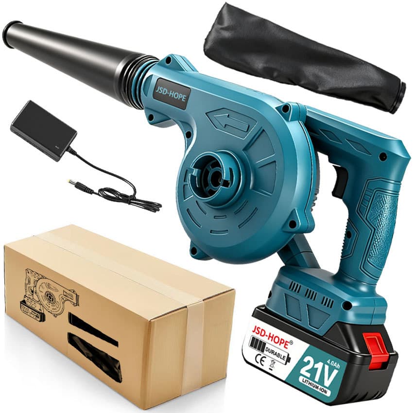 21V Cordless Lithium Blower Handheld Powerful Dust Blower Car Yard Leaf Snow Cleaning Gun