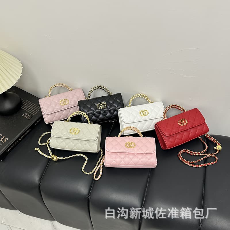 Cross-Border Light Luxury Women's Bag 2026 New Style, Chanel-Inspired Diamond Quilted Chain Bag, Fashionable Versatile Shoulder and Crossbody Bag for Commute