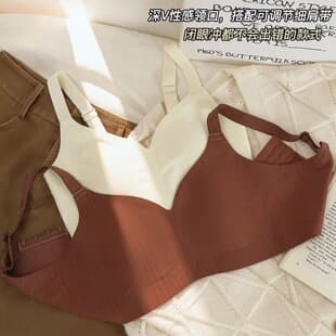 Bra for Students Middle School High School Girls Teenager Vest Shaped Bra Sports Fixed Cup Beautiful Back Anti-Nipple Show Seamless