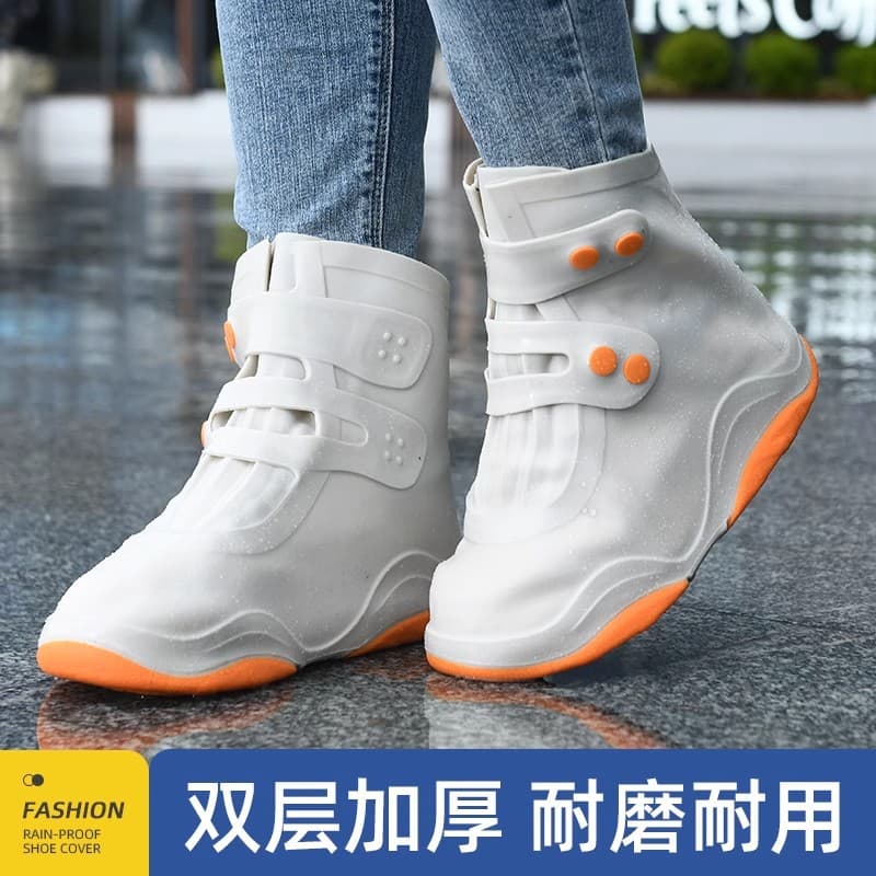 Waterproof anti-slip rain shoe covers for adults, unisex rainy day rain boot covers, silicone thickened wear-resistant water shoe foot covers.