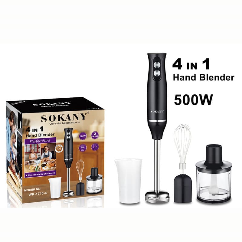 EU Standard Export 4 in 1 Blender, 4-in-1 Blender Juice Food Processor Egg Beater and Hand Blender