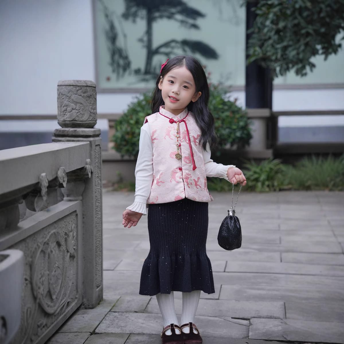 2026 New Chinese Style 'Immediate Wealth' Boy Vest Girl National Style Vest Improved Hanfu New Year Clothing