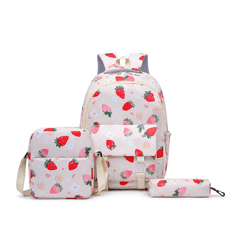 Fruit Freshness Large Capacity Backpack Set with Crossbody Bag Pencil Case for Junior And Senior High School Casual Backpack