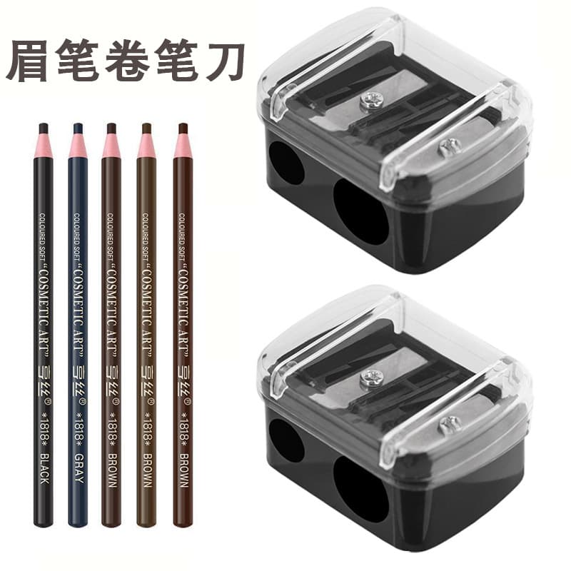 Tattoo eyebrow pencil knife eyeliner eyebrow pencil sharpener makeup pencil sharpener size double hole design pencil sharpener tool eyebrow pencil sharpener