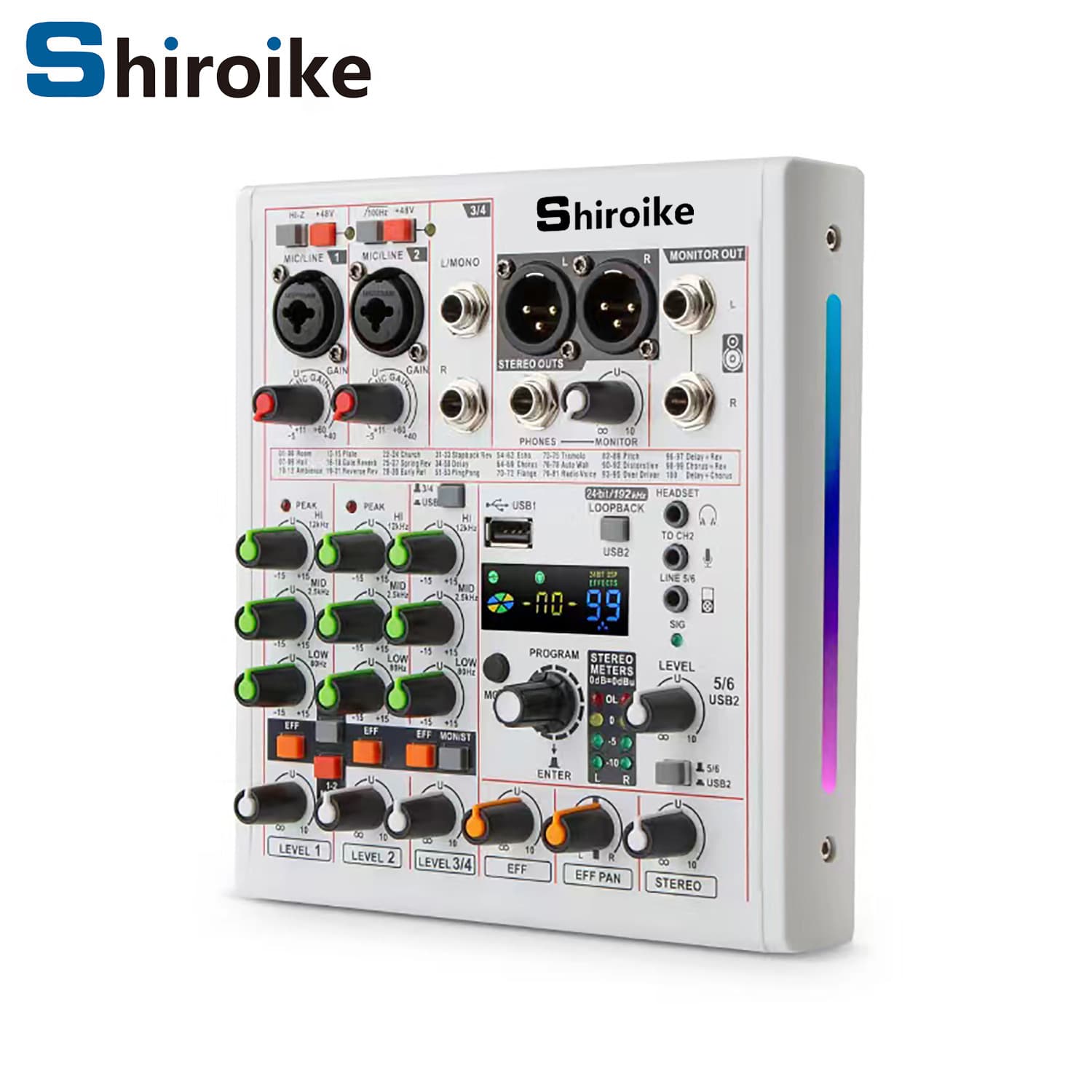 AX-AM06 Professional 4-Channel Mixer 192kHz/24bit Sound Card BT Wireless Sound Card Karaoke Mixer