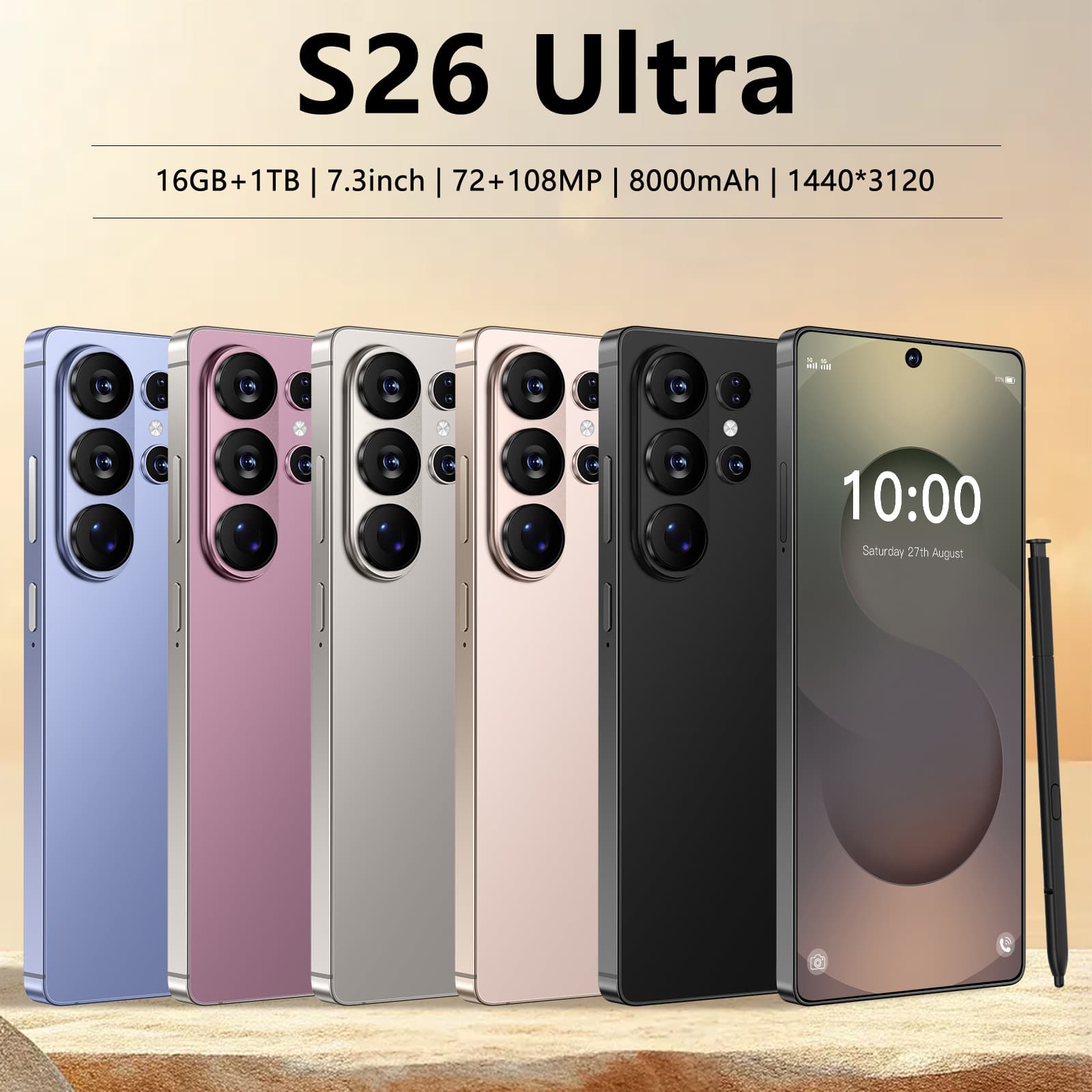New S26 Ultra Cross-Border Smartphone 7.3-inch Large Screen 3+16G True 4G Foreign Trade Smartphone TK Hot Selling