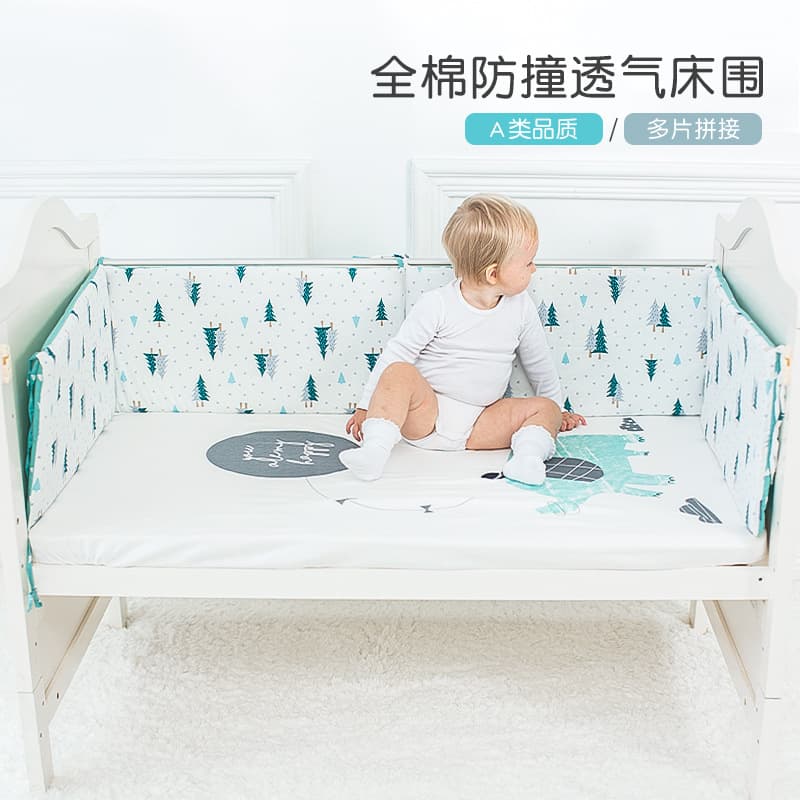 2024 New Baby Bedding Set, 100% Cotton Baby Anti-collision Bed Bumper, Thickened Anti-fall Bed Bumper for All Seasons