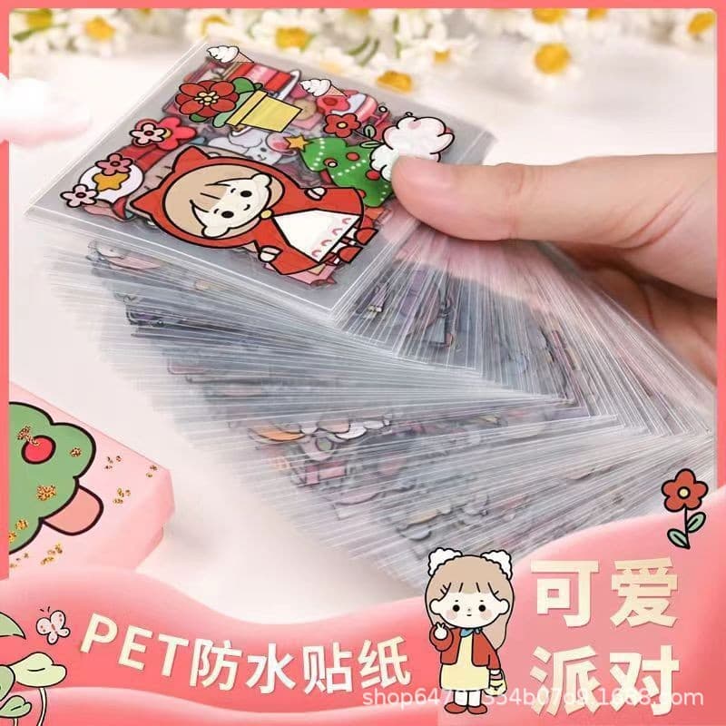 Kids DIY Scrapbook Stickers Cute Cartoon Transparent Waterproof Stickers Creative Scrapbook Sticker Set Wholesale