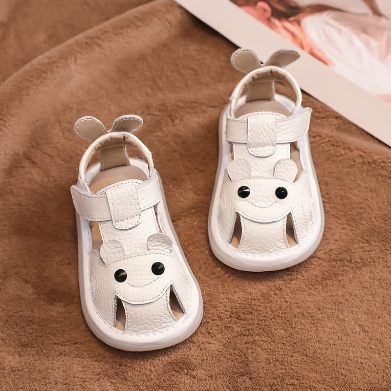 Baby Sandals for Boys Summer New Infant Shoes Non-Slip 0-1-3 Years Genuine Leather Soft Sole Walking Shoes Toddler Closed Toe 2