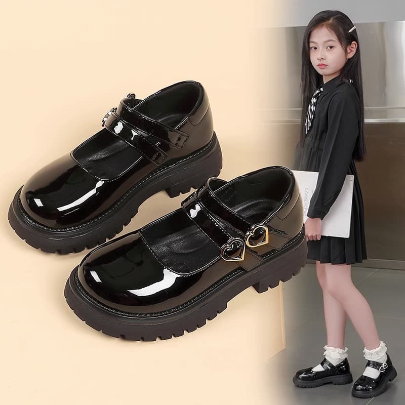 Girls' Leather Shoes 2025 New Spring/Autumn Children's British Style Princess Shoes Dance Performance Flats for Little Girls Wholesale