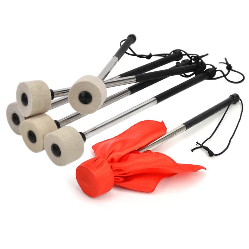 Professional Bass Drum Mallet with Wool Felt Head, 35CM Stainless Steel Anti-Slip Durable Large Drumstick Percussion Instrument