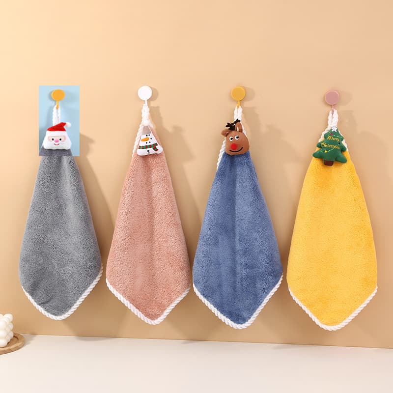 Custom Christmas Hand Towel Hanging Flower Shape, Customizable Specifications, Factory Direct