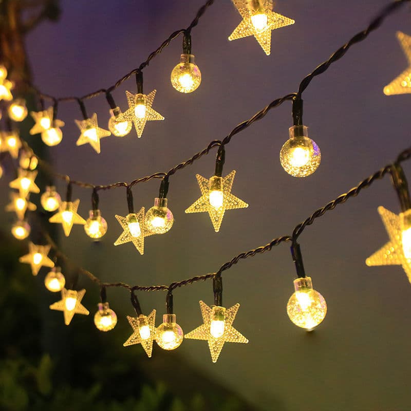 Solar light outdoor garden light camping decoration LED string light waterproof garden decoration star light string flashing light strip