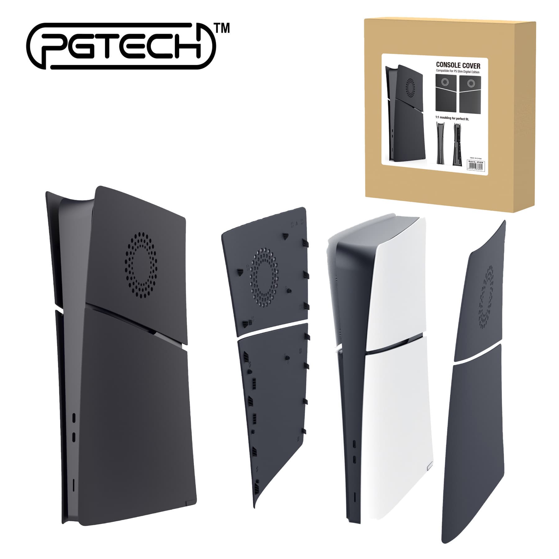 PS5 Slim Shell with Ventilation Holes for Digital Edition Console Replacement PS5 Slim DE Digital Edition Shell Replacement