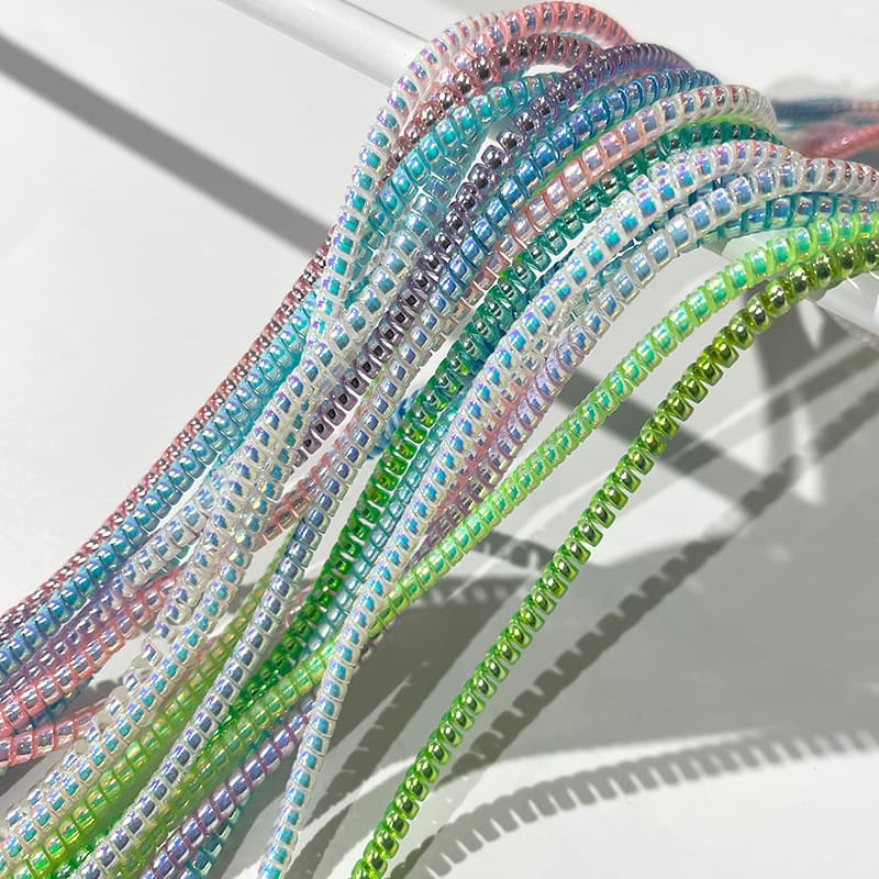 Data Cable Protection Rope Anti-Break Winding 1.4m Electroplated Laser Phone Cable Storage Sleeve