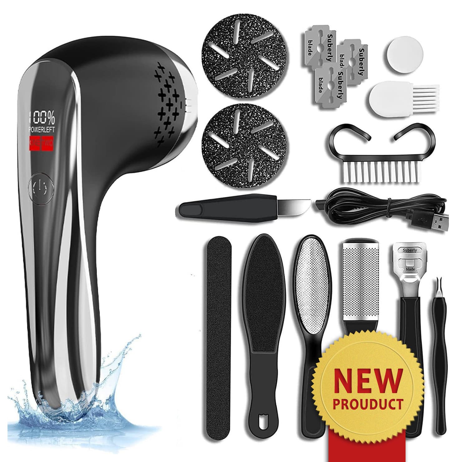 Electric Vacuum Callus Remover Cross-Border Stock LED Electric Foot File Callus Remover Dead Skin Remover Foot Grinder