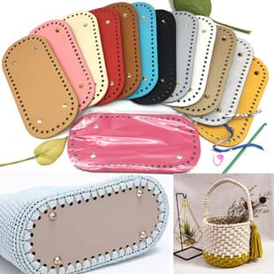 Factory Wholesale Reinforced Bag Bottom Hook Knitted Bag Bottom Board Handmade Woven Bag Bottom Oval Leather Base DIY