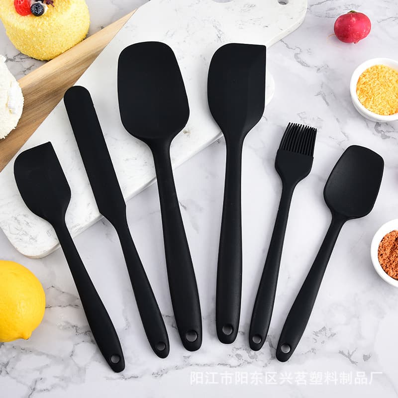 Silicone Kitchen Utensils 6-Piece Set, Spatula, Oil Brush, BBQ, All-Silicone Kitchen Tools, Baking Tool Set