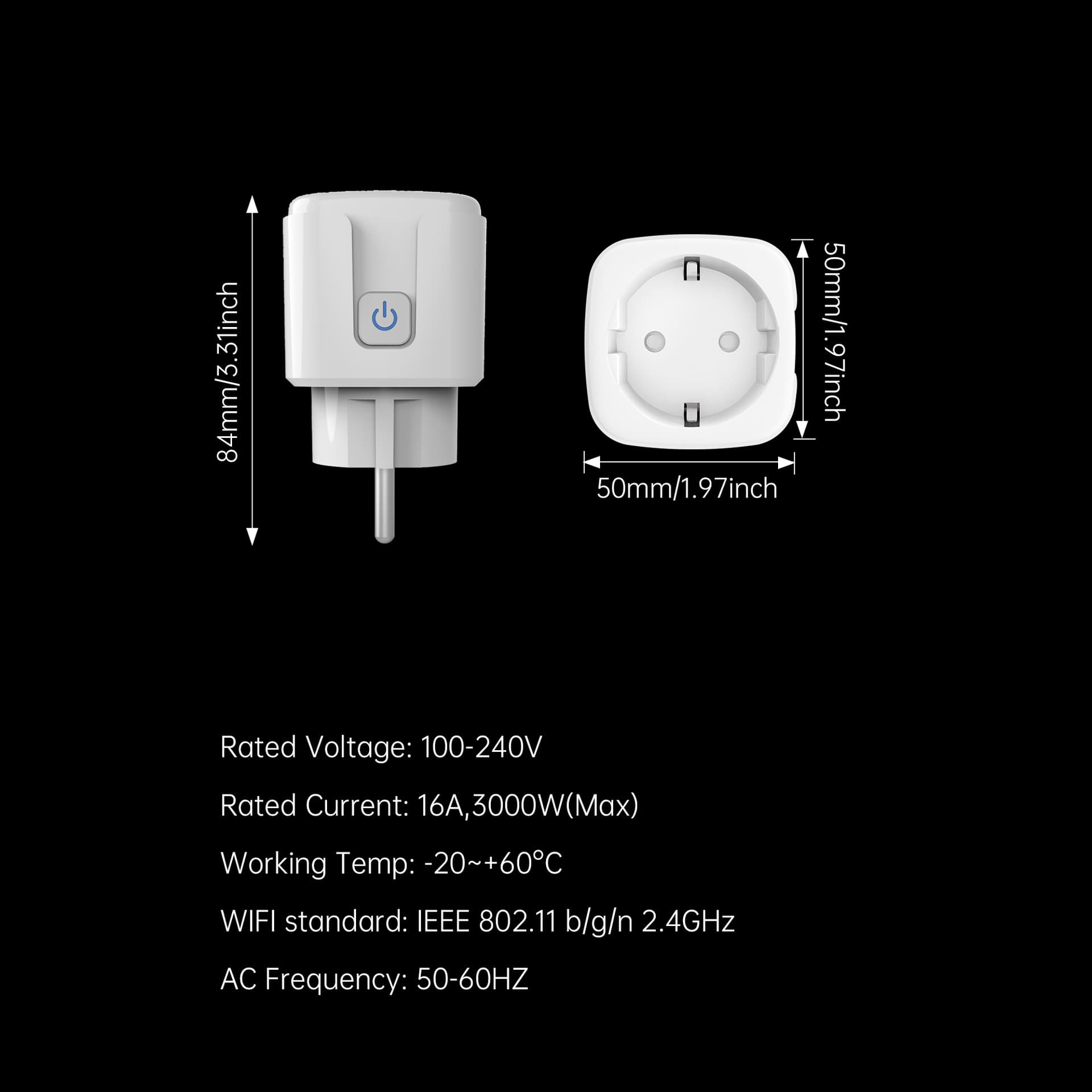 Matter Smart Plug EU Plug Smart Life with Energy Monitoring Remote Control Alexa Voice Control