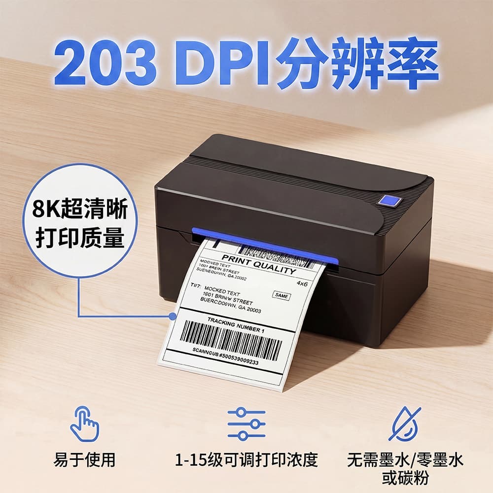 Cross-Border Express Order Printer High-Speed Inkless Thermal Label Printer Shipping Label Printer