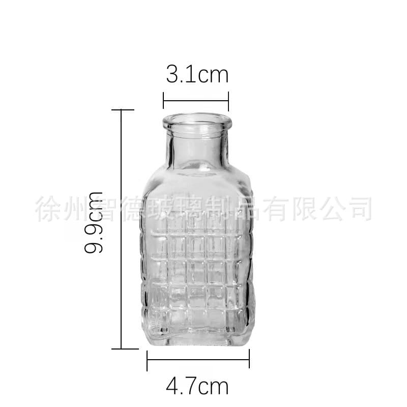 French Retro Glass Vase Transparent Hydroponic Home Desktop Decorative Craft Ornament Mini Small Vase