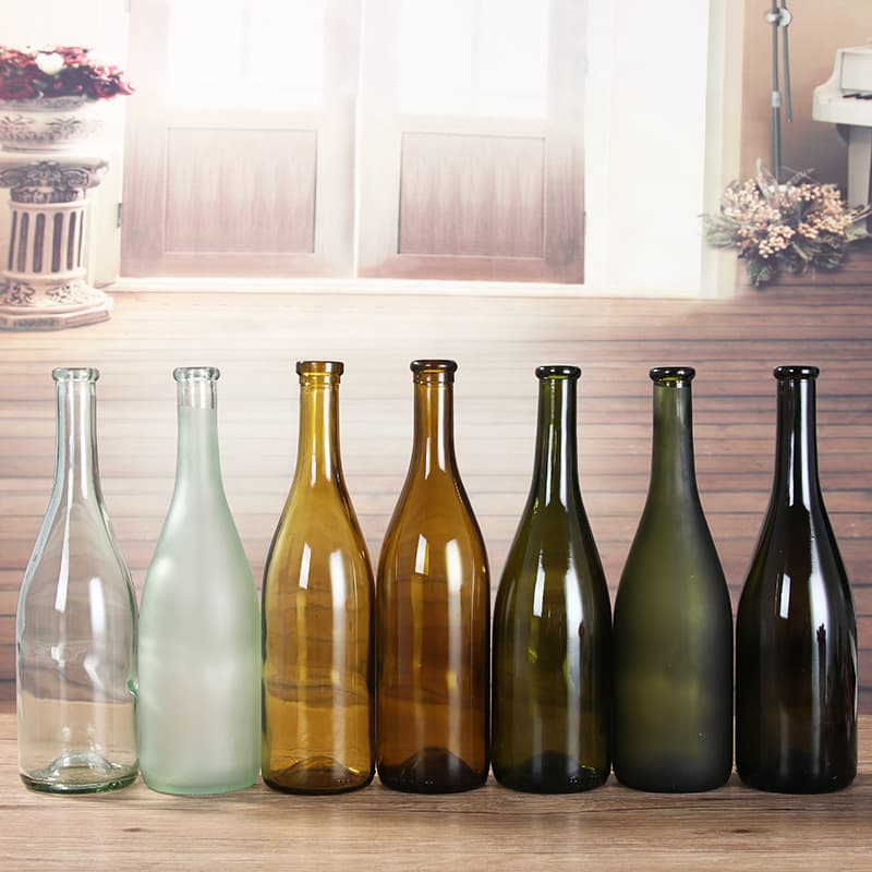 750ml large-bellied wine bottle, Burgundy red wine bottle, wine bottle, dark green light-proof fruit enzyme glass empty bottle
