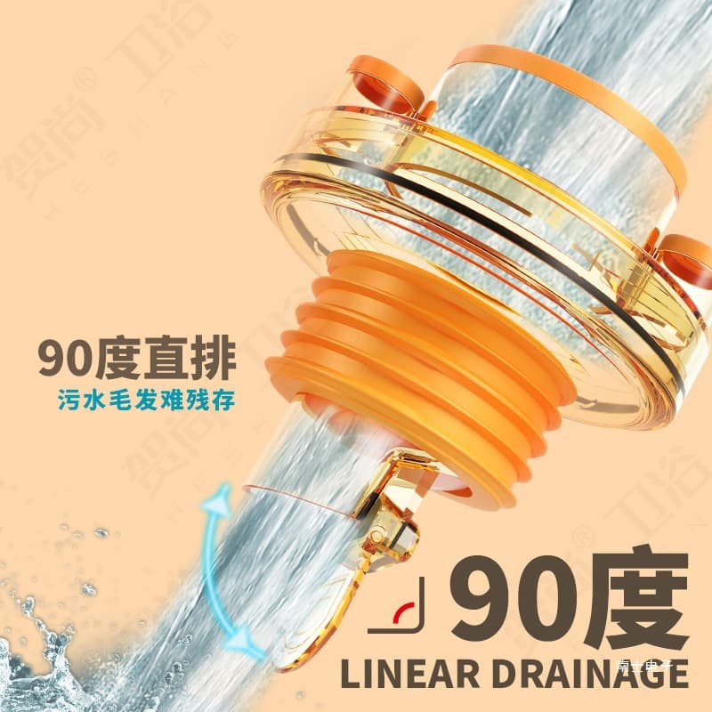 Kitchen Triple Drain Anti-Odor Design Drain Pipe, Universal Bathroom Overflow Prevention Multi-Function Direct Drain Connector