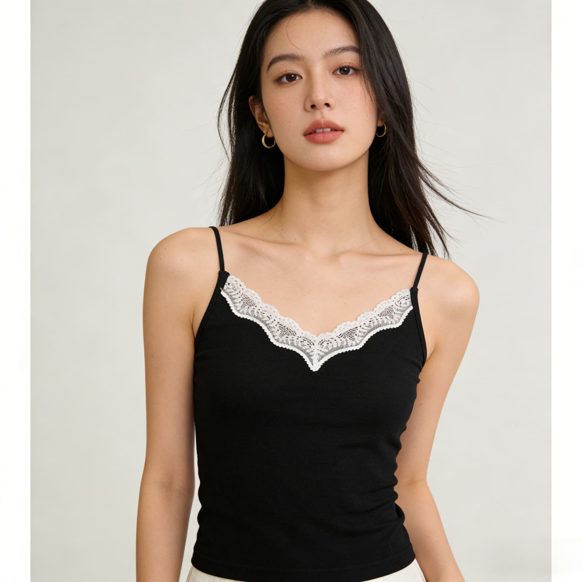 Lace V-Neck Camisole Sexy Lace Camisole with Padded Cups Pure Desire Style Vest Top Factory Direct Wholesale Available