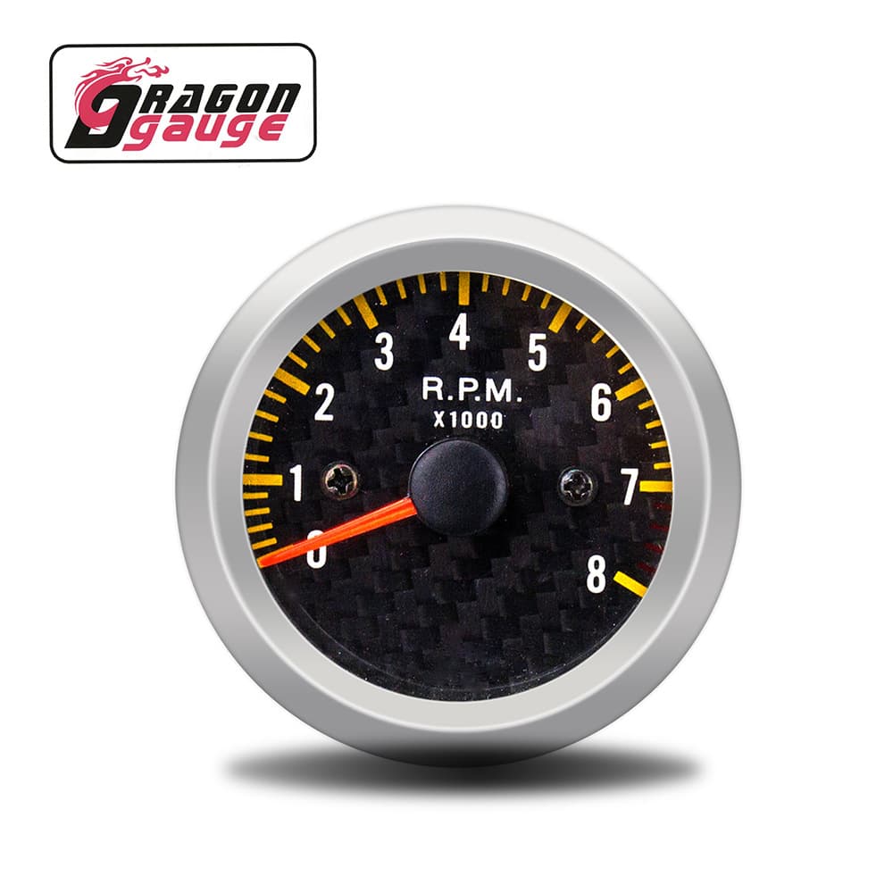 Car modification meter carbon face tachometer, 52MM/12V universal modification car meter, car tachometer.