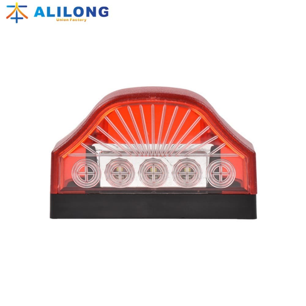Cross-border New Red White License Plate Light 12V/24V Truck Side Light Trailer Marker Light Tail Light Truck LED License Plate Light