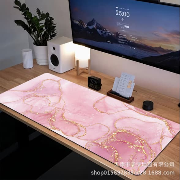 Marble Style Oversized Mouse Pad, Simple Pattern, Diatom Mud Non-Slip, Dirt-Resistant, Durable, Easy to Clean Office Desk Mat