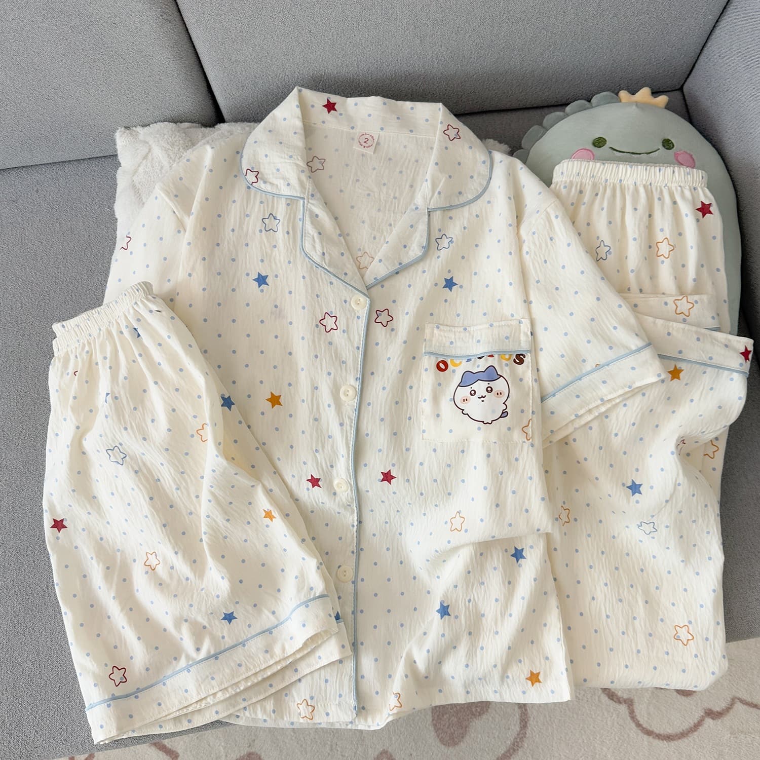 Family Matching Pajama Set Summer Cloud Cotton for Kids Boys Girls Women Sweet Cartoon Home Wear