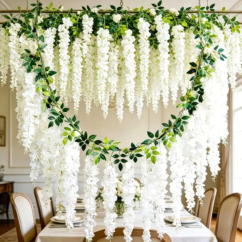 New cross-border artificial wisteria garland hanging vine rattan home decoration wall hanging wedding arrangement simulated bean curd
