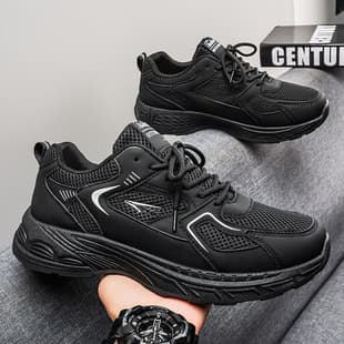 Summer 2026 New Breathable Mesh Men's Shoes Trendy Versatile Thick Sole Sports Shoes Casual Running Dad Trendy Shoes