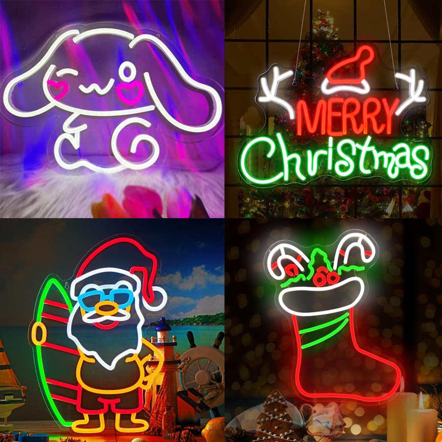 Cross-border Neon Sign Merry Christmas Christmas Light Sign Room Party Decoration Ambient Light