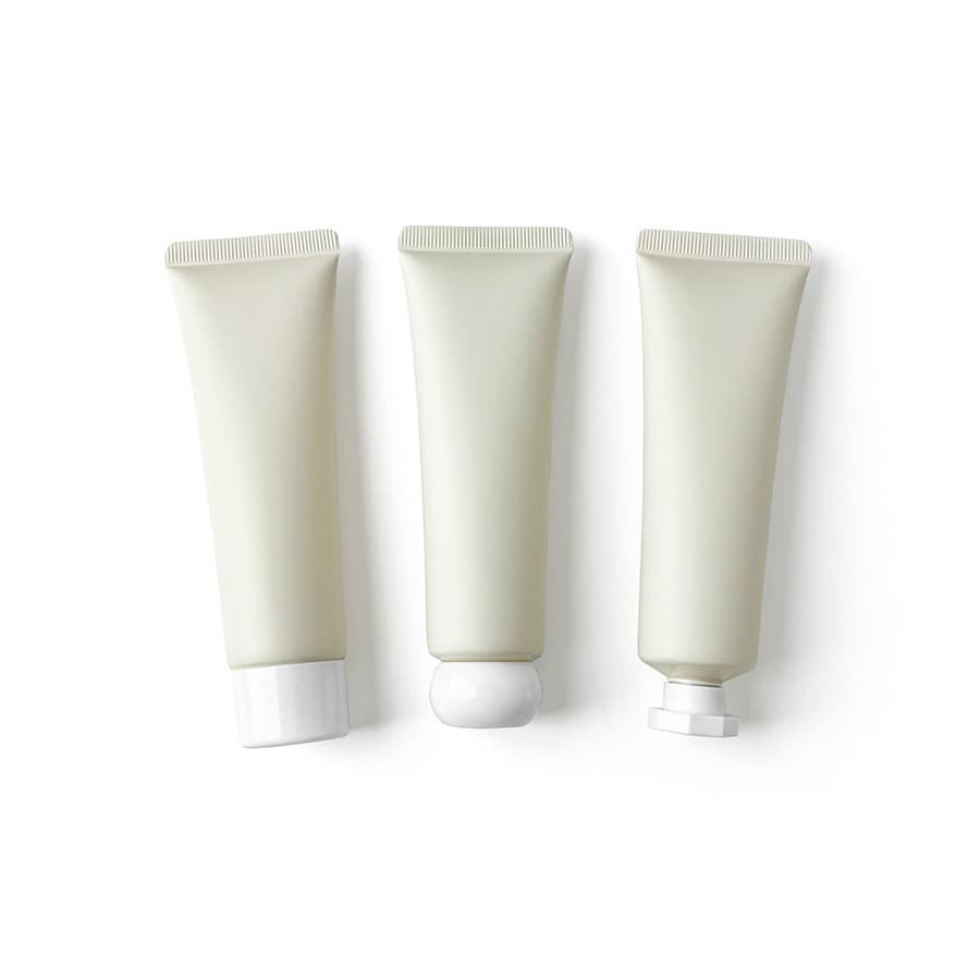 In-stock 50g/ml off-white matte cosmetic squeeze tube for hand cream, body lotion decanting, empty squeeze bottles