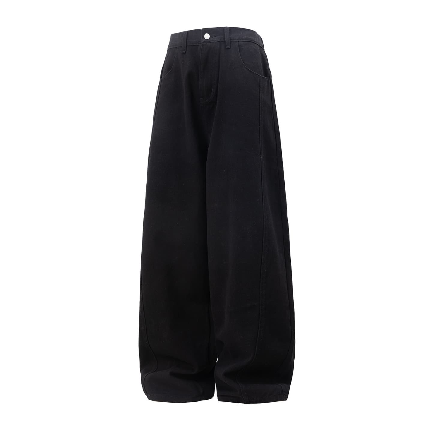 Retro Washed Baggy Jeans for Men 2025 Spring New Split Structure Curved Blade Pants Streetwear Loose Long Trousers