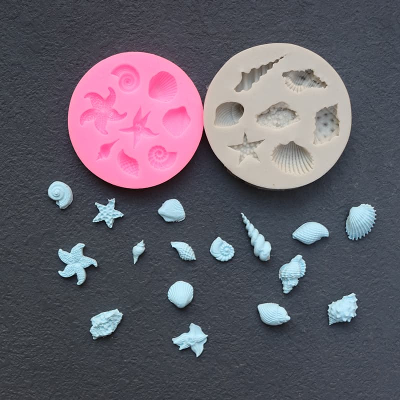Starfish, Shell, Conch Fondant Silicone Mold Leaf Cake Decorating Tool Marine Life Chocolate Cake Mold