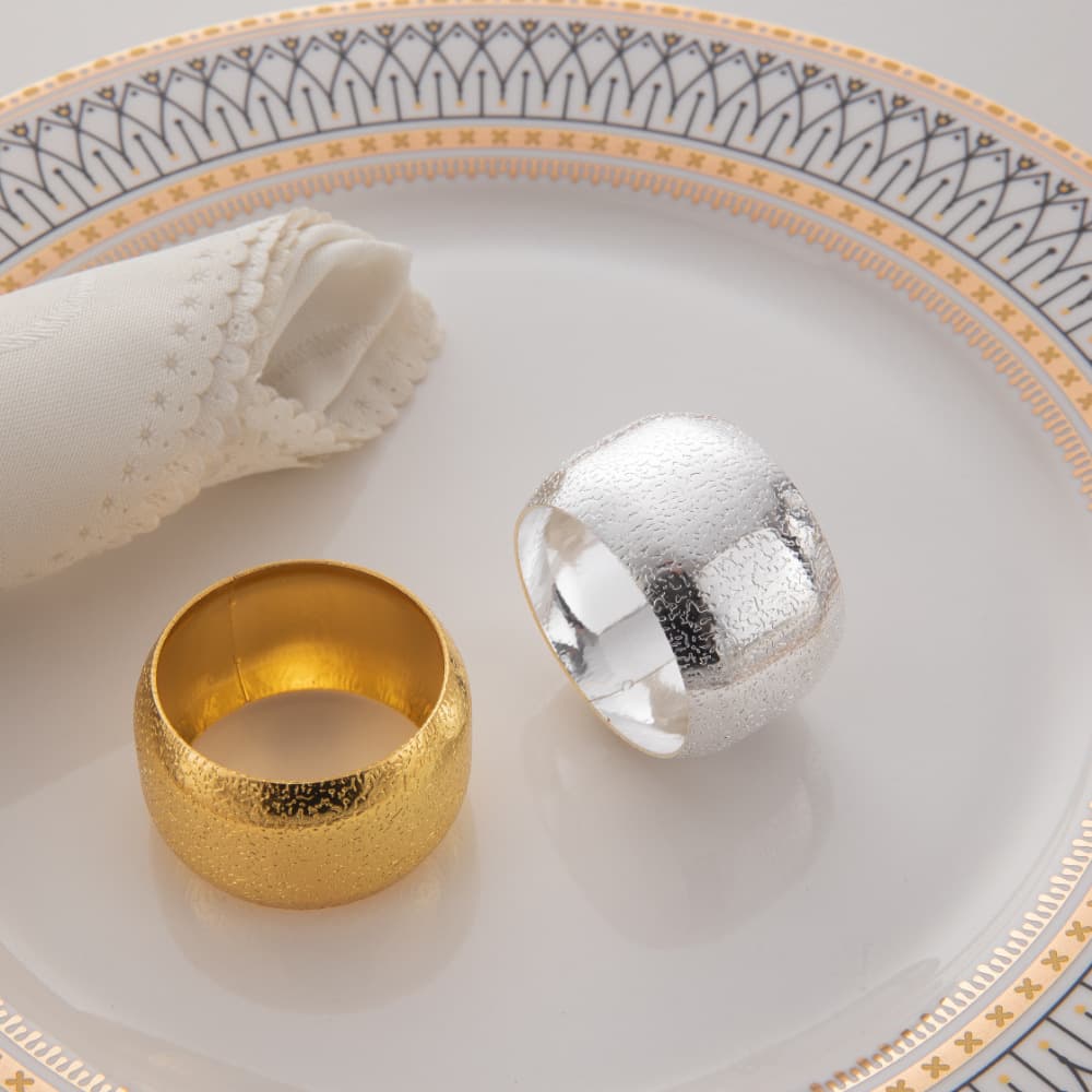 New Creative Hotel Frosted Texture Round Bead Napkin Ring Metal Napkin Holder Napkin Loop Factory Wholesale