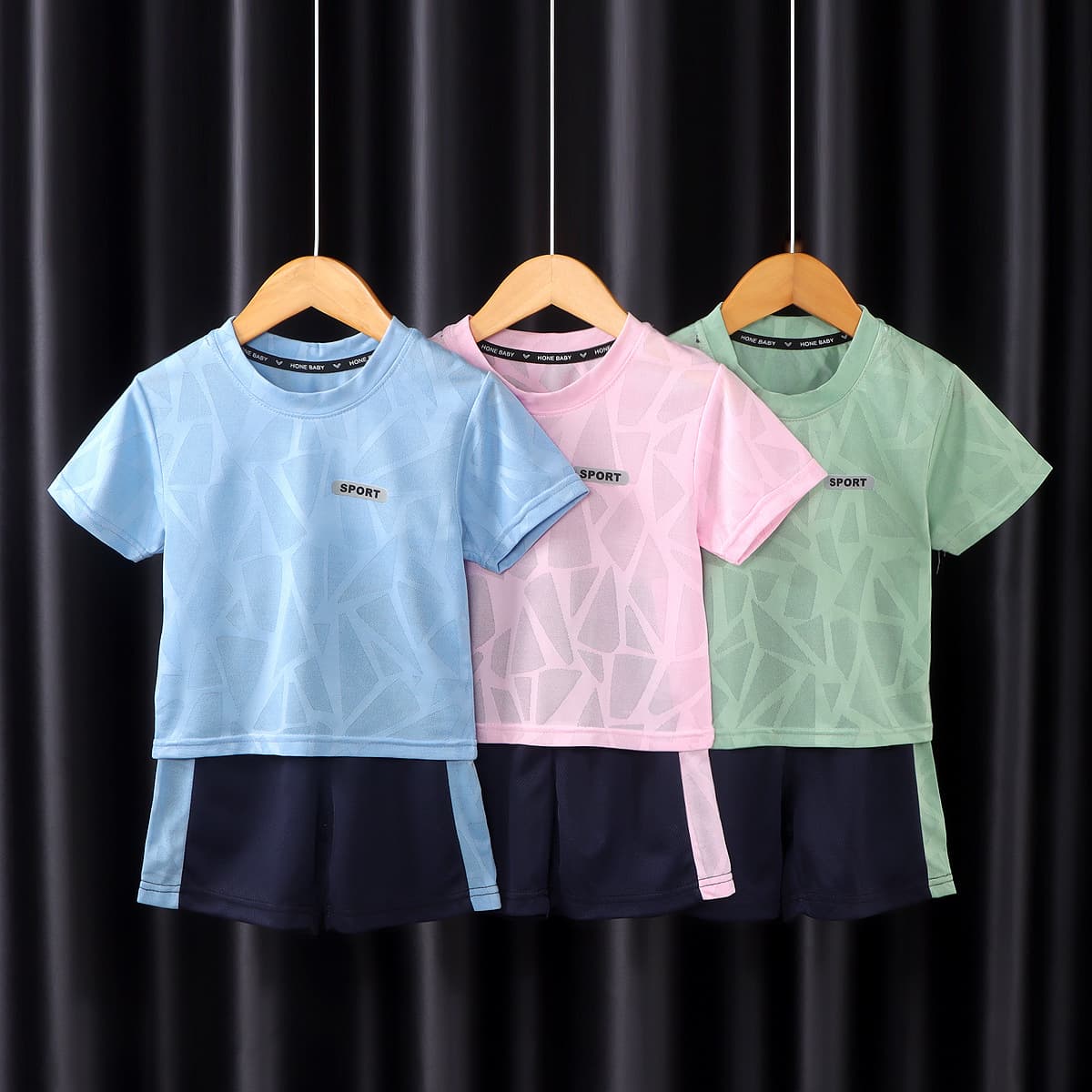 New children's sportswear set, summer thin quick-drying shirt, boys' and girls' short-sleeved shorts casual two-piece set 2025