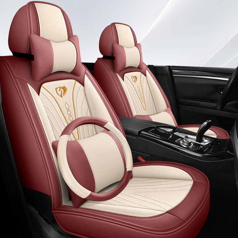 Eight Deer Car Seat Cover Full Leather Light Luxury Premium Seat Cover for Sedan All-Season Universal Car Seat Cover