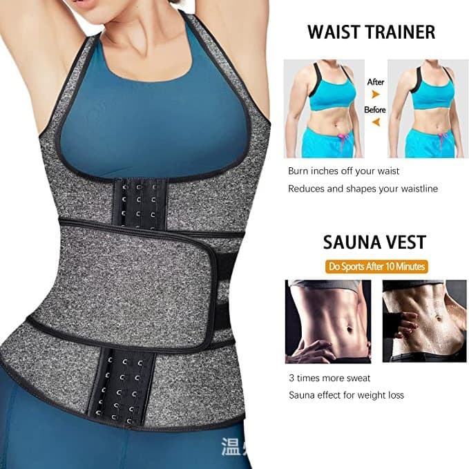 Double Belted Magic Tape Zipper Fitness Vest Women's Shapewear Yoga Abdomen Slimming Belt Waist Trainer Full Body Shaping