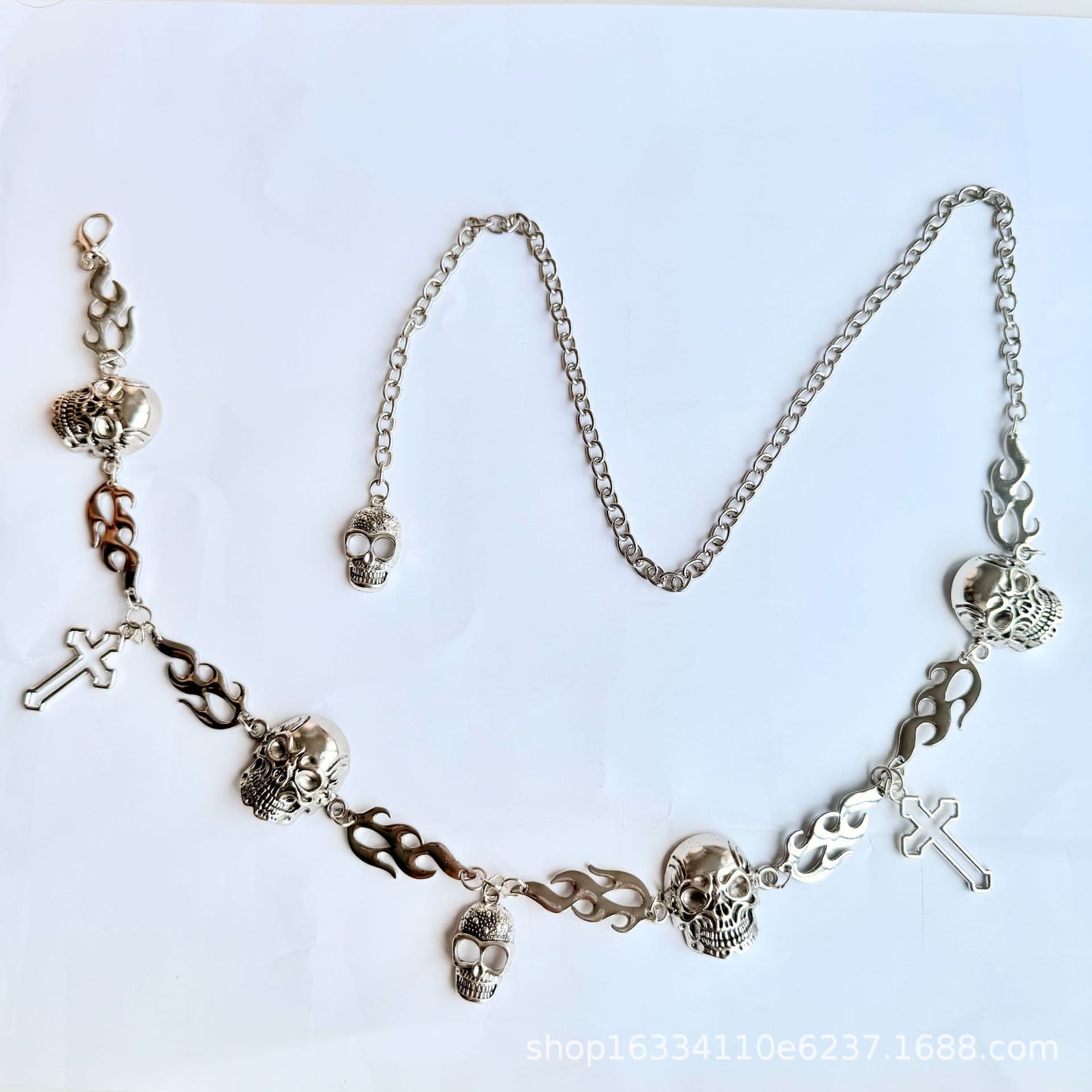 Gothic Skull Metal Waist Chain Women's Dark Style Chain Waist Chain Suit Skirt Waist Decorative Belt