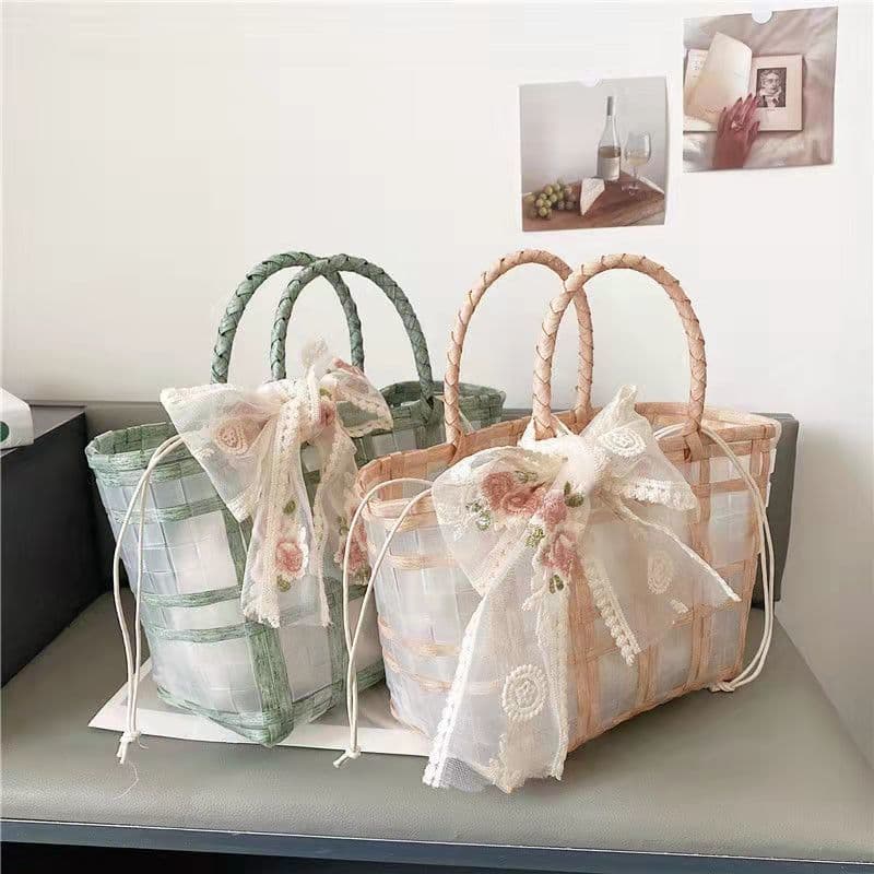 Pvc woven portable jelly bag gift souvenir prototype bag wedding bag wedding engagement vegetable basket women's bag