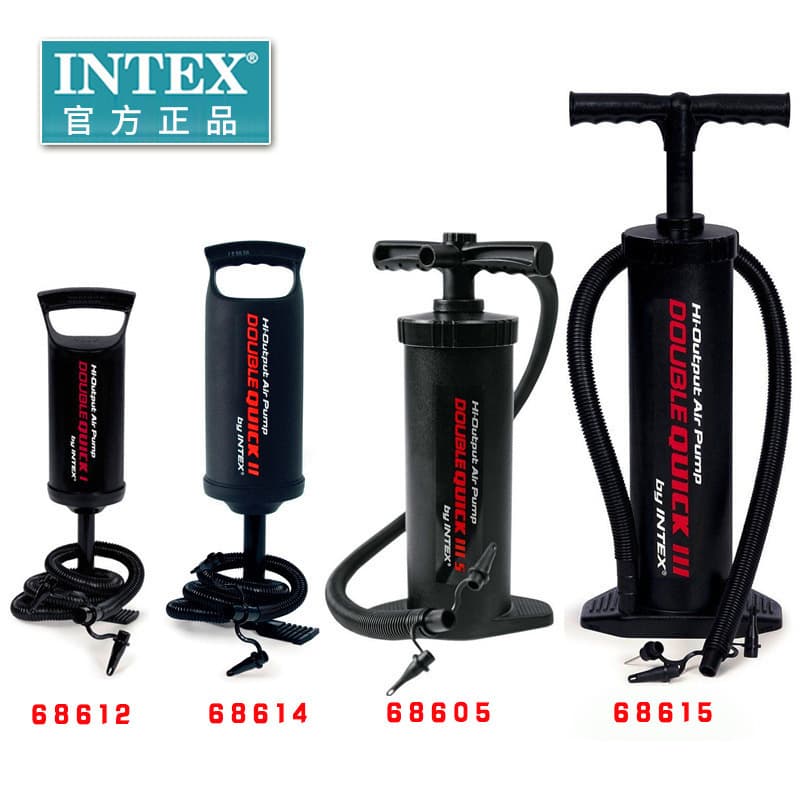 INTEX Effortless Manual High-Speed Air Pump, Pool Hand Pump, Multi-Size Inflation Tool for Air Mattresses