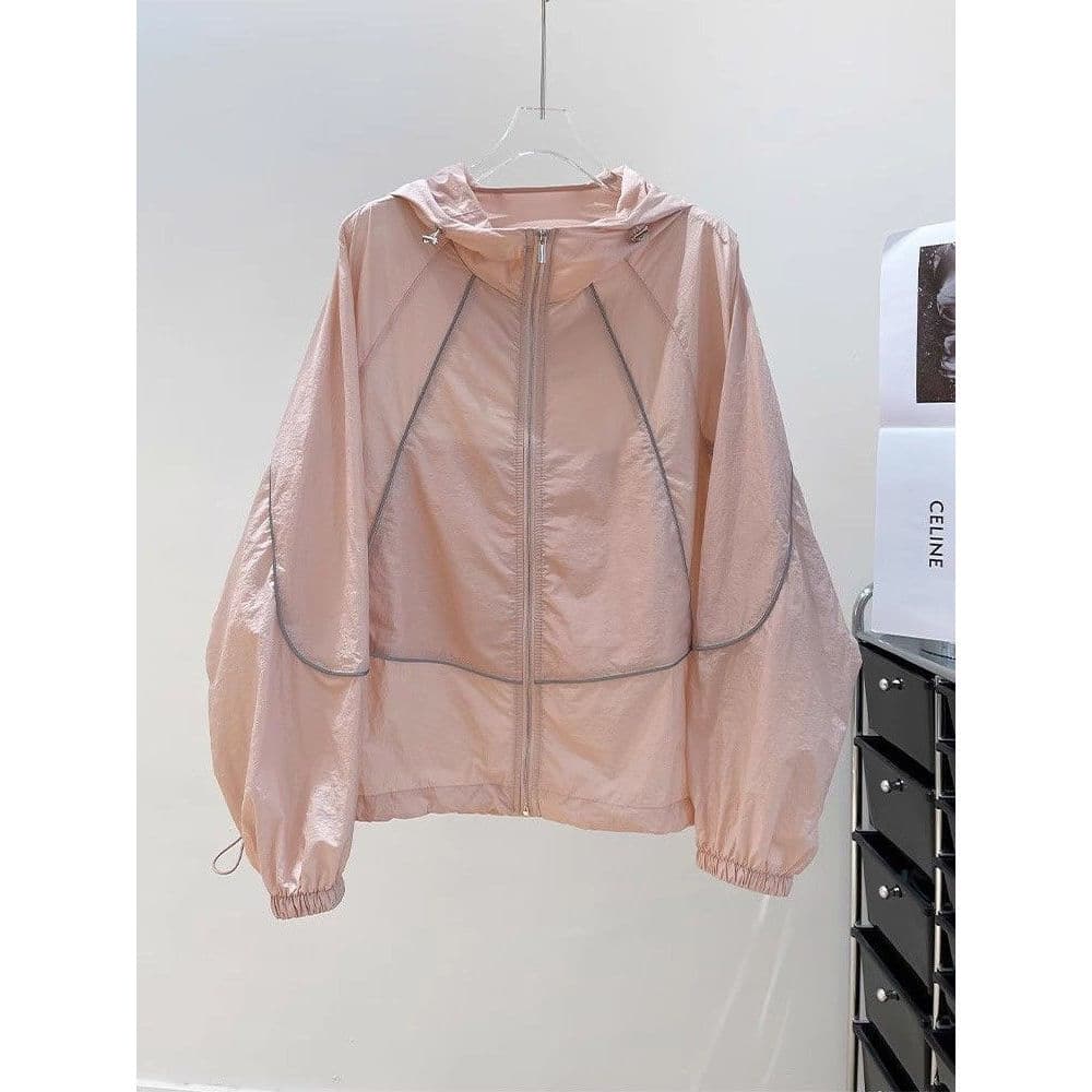 Breathable Sun Protection Jacket for Women Summer Thin Coat 2026 New Loose Fit Versatile Sunscreen Hooded Cardigan Windbreaker